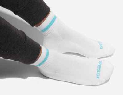 Vessi Mid Crew Socks Socken Accessories Weiß Grün | WrOYEr4