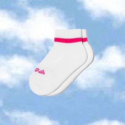 Vessi Mid Crew Socks Socken Kinder Weiß Rosa | KTS9QxW