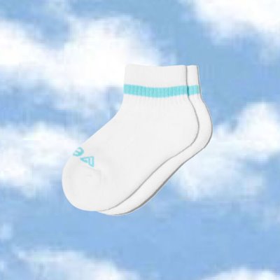 Vessi Mid Crew Socks Socken Kinder Weiß Grün | ZZubGgE