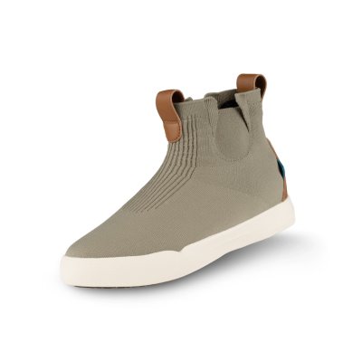 Vessi Weekend Chelsea Wasserfeste Stiefel Damen Olivgrün Grün Weiß | qutR4g4